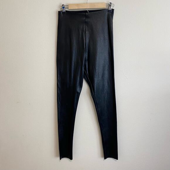 Commando Pants - Commando Perfect Control Top Faux Leather Leggings Black Size Large